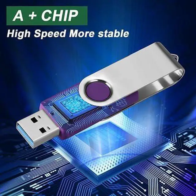 Alt view image 6 of 7 - 10 Pack 32GB USB Flash Drives USB 2.0 Thumb Drive 32GB Memory Sticks Swivel High Speed Jump Drive Pen Drive External Storage for Desktops Computer Laptop