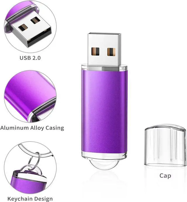 Alt view image 6 of 7 - 5 Pack 64GB Flash Drive 64 GB USB Flash Drives USB 2.0 Thumb Drive Gig Zip Drive Stick 64G Flash Memory Stick Jump Drives for PC Laptop Multicolored