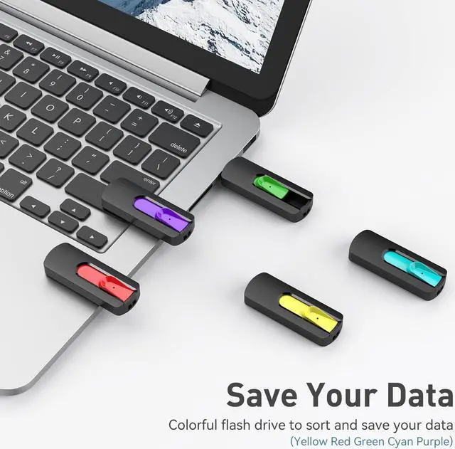 Alt view image 2 of 7 - 32GB Flash Drive 10 Pack 32GB USB Flash Drives Slide Retractable Thumb Drive Bulk USB 2.0 Memory Stick Zip Drive Jump Drive 32GB USB Drives (10 Pack 5 Mixed Colors)