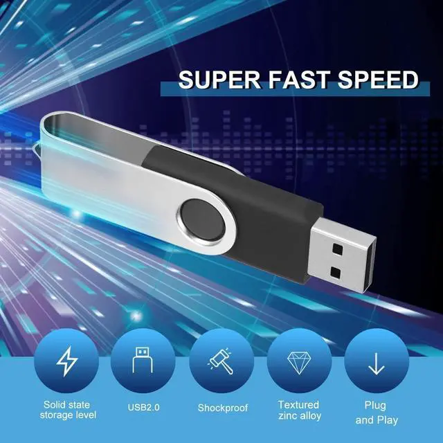 Alt view image 4 of 7 - 10 Pack 32GB USB Flash Drives USB 2.0 Thumb Drive 32GB Memory Sticks Swivel High Speed Jump Drive Pen Drive External Storage for Desktops Computer Laptop