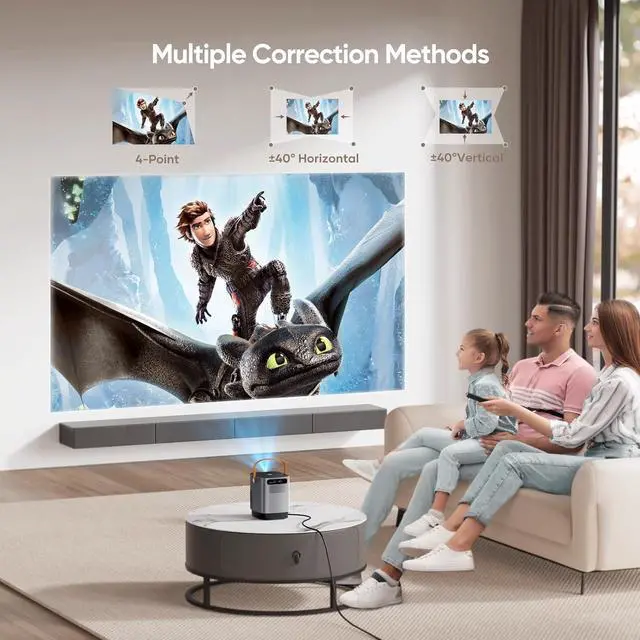 Alt view image 6 of 7 - [Electric-Focus] 5G WiFi Bluetooth Projector TR23 Mini Projector Support 1080P 15000 Lumen 4D/4P Keystone& Zoom Latest Dust-Proof Portable Projector Outdoor Projector for iOS/Android/PS5