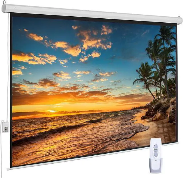 Main image of Auto Motorized Projector Screen with Remote Control 120 inch 4:3 Aspect Ratio Wall/Ceiling Mounted Electric Movie Screen Wrinkle-Free Great for Home Office Theater TV Silver