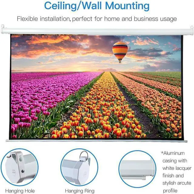 Alt view image 4 of 7 - Auto Motorized Projector Screen with Remote Control 120 inch 4:3 Aspect Ratio Wall/Ceiling Mounted Electric Movie Screen Wrinkle-Free Great for Home Office Theater TV Silver
