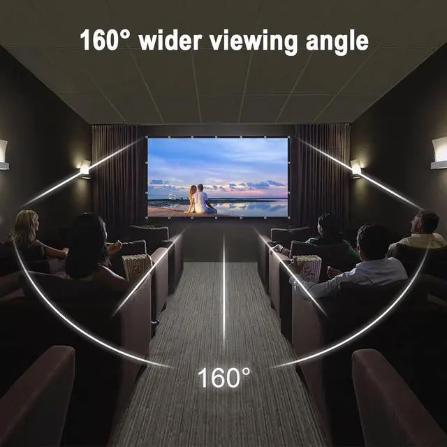 Alt view image 5 of 7 - 150 inch Projector Screen Portable Projection Screen 16:9 Foldable Washable Spandex Sheet Outdoor Movies Screenfor Indoor Outdoor use(White)