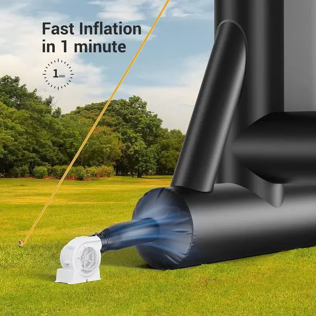 Alt view image 5 of 7 - Amada Outdoor Inflatable Projector Screen 14 Feet Blow up Movie Screen with Fast Low-Noise Air Blower Support Front Rear Projection for Home Theater Backyard Movie Night Barbecue Pool Party