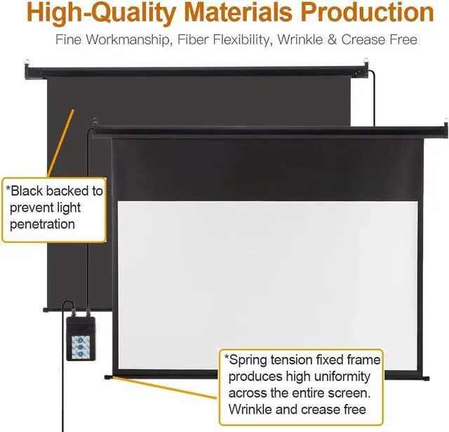 Alt view image 5 of 7 - Auto Motorized Projector Screen with Remote Control 120 inch 4:3 Aspect Ratio Wall/Ceiling Mounted Electric Movie Screen Wrinkle-Free Great for Home Office Theater TV Black Frame