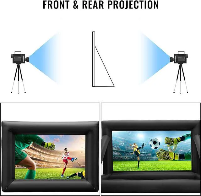 Alt view image 3 of 7 - Inflatable Movie Screen Outdoor Projector Screen for Outside 20ft Blow Up Screens Front and Rear Projection with Air Blower Best for Movie Nights Backyard Home Theater Pool Party
