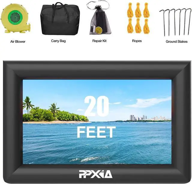 Alt view image 5 of 7 - Inflatable Movie Screen Outdoor Projector Screen for Outside 20ft Blow Up Screens Front and Rear Projection with Air Blower Best for Movie Nights Backyard Home Theater Pool Party