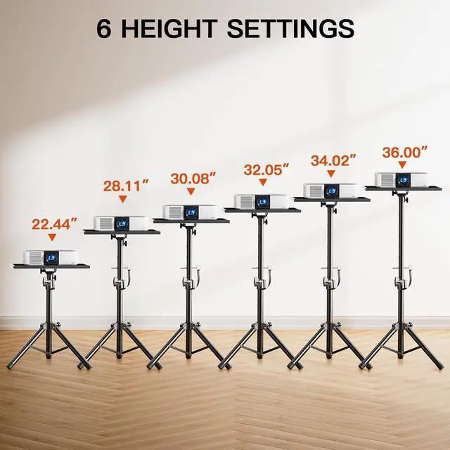Alt view image 6 of 7 - Projector Stand, Laptop Stand with Adjustable Height 22 to 36 inch, Heavy Duty Projector Mount as DJ Racks, Portable Projector Tripod Stand, Tall Floor Stand for Office, Home, Stage or Studio
