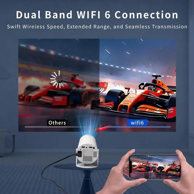 Alt view image 3 of 6 - Portable Projector WiFi Bluetooth: Auto Keystone Mini projector for IOS Android Phone Laptop TV Stick HDMI USB