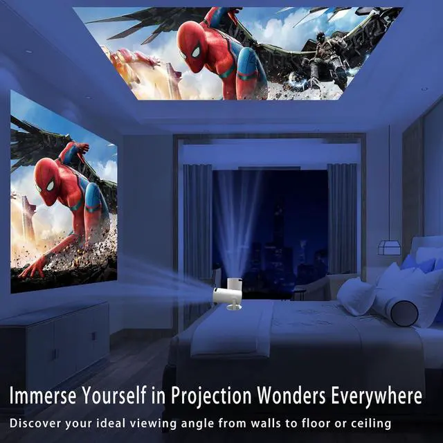 Alt view image 2 of 6 - Portable Projector WiFi Bluetooth: Auto Keystone Mini projector for IOS Android Phone Laptop TV Stick HDMI USB