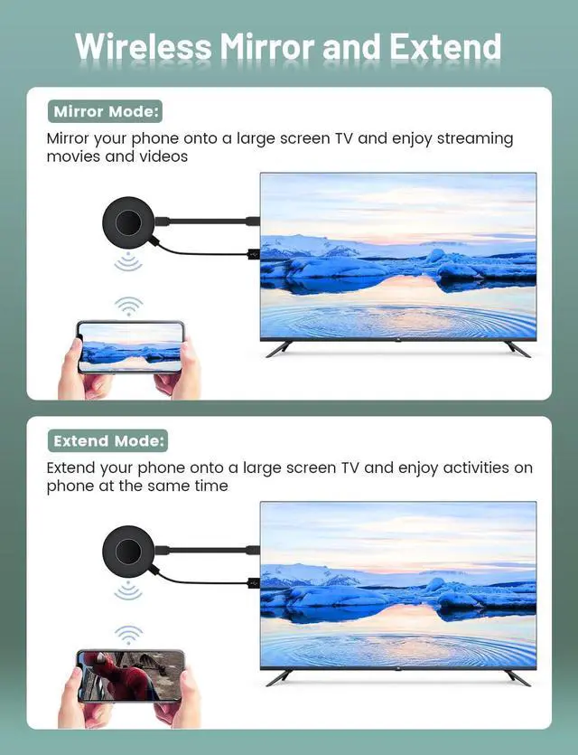 Alt view image 4 of 7 - Wireless HDMI Display Dongle Adapter,No Need Any APP,No Setup, Streaming Video/Audio from Laptop,Tablet, PC, Smartphone to HDTV/Projector, Support Android, iOS, Windows and MacOS