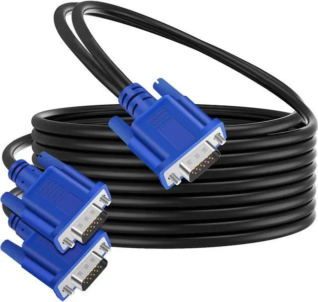 Main image of PASOW VGA Splitter Cable Dual Monitor Y Adapter Video Cord 1 Male to 2 Male Screen Duplication Support 1080P Full HD for projectors, HDTVs, Monitors (6ft)