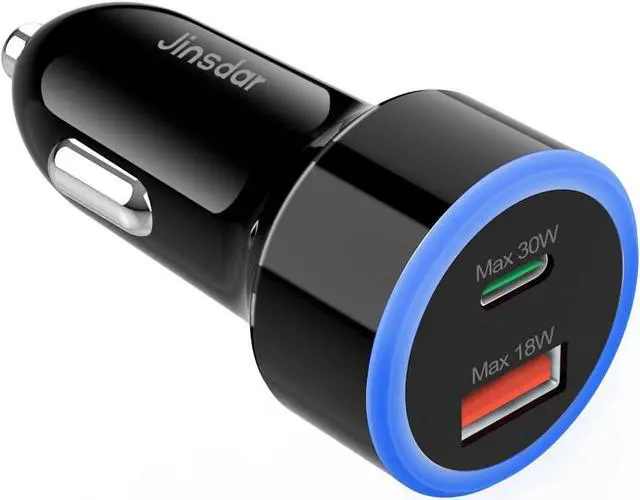 Main image of USB C Car Charger, 48W Type C Car Phone Charger Adapter Cigarette Lighter Super Fast Charging PD 3.0 QC Dual Port Cargador for iPhone 15/14/13, Samsung Galaxy S23/S22, Google Pixel 8/7