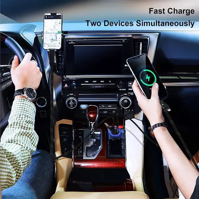 Alt view image 3 of 7 - USB C Car Charger, 48W Type C Car Phone Charger Adapter Cigarette Lighter Super Fast Charging PD 3.0 QC Dual Port Cargador for iPhone 15/14/13, Samsung Galaxy S23/S22, Google Pixel 8/7