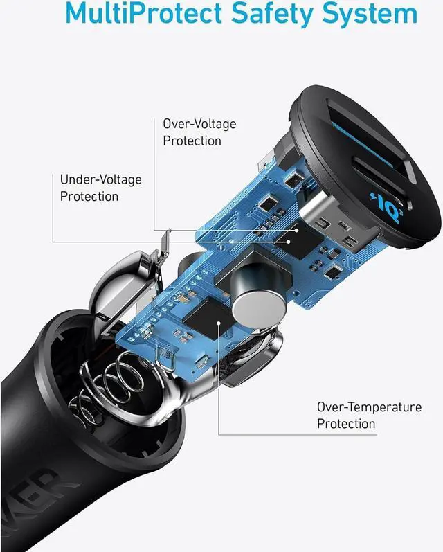 Alt view image 6 of 7 - USB-C Car Charger Cigarette Lighter USB Charger iPhone 16 Car Charger 30W 2-Port Type-C Car Adapter PowerIQ 3.0 for iPhone 16/15/14/13/12  Galaxy S23 iPad AirPods and More