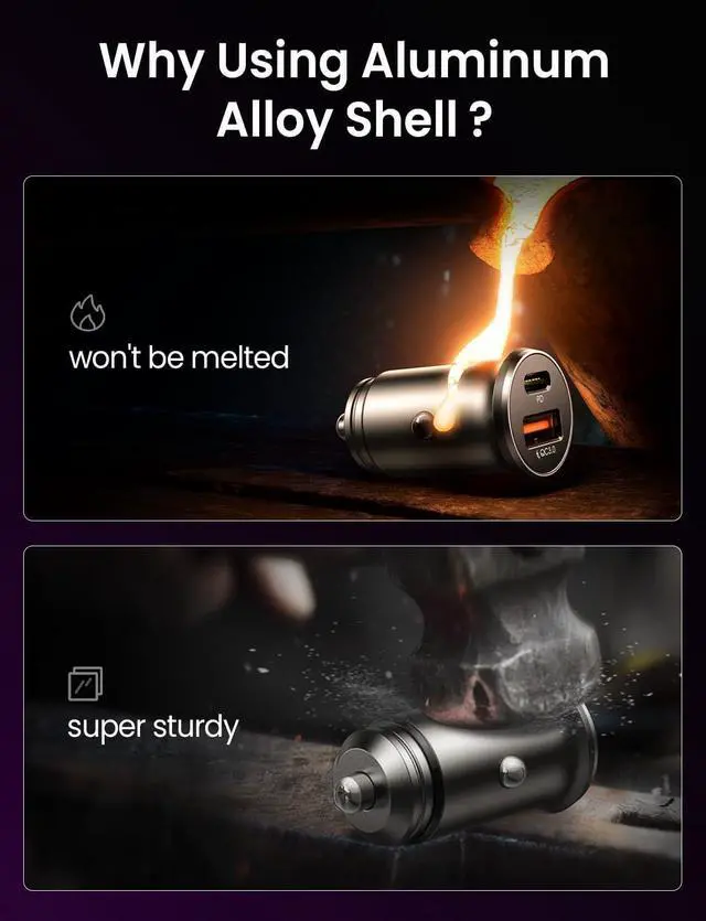 Alt view image 6 of 7 - LISEN 54W Car Phone Charger USB C, Cigarette Lighter Adapter, Car Accessories for iPhone, USB C Car Charger Adapter USBC Type C 12v, for 17 iPhone 16 Pro Max 15 14 13 12, Samsung Google iPad Andorid