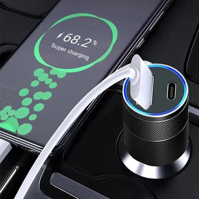 Alt view image 4 of 7 - Car Charger 38W USB Type C PD Android Cellphone Charging QC 3.0 Automobile Adapter Fast Charging All Vehicle Cigarette Lighter Outlet Port Plug
