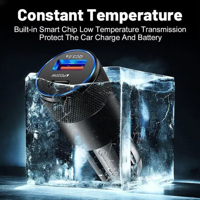 Alt view image 6 of 7 - Car Charger 38W USB Type C PD Android Cellphone Charging QC 3.0 Automobile Adapter Fast Charging All Vehicle Cigarette Lighter Outlet Port Plug