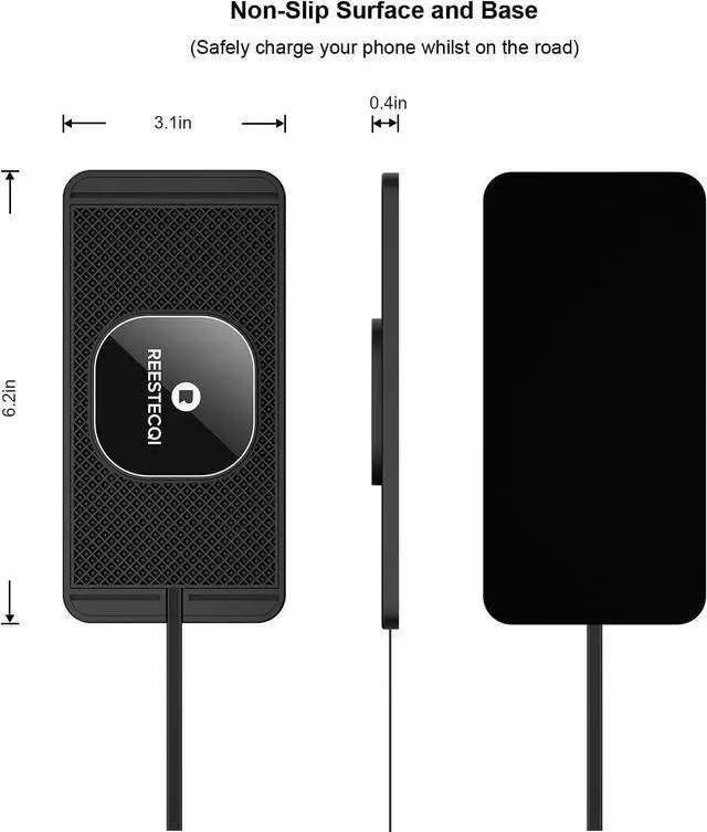 Alt view image 7 of 7 - Magnetic Wireless Car Charger Pad, 15W Wireless Charging Pad for Magsafe Charger Wireless Charger for Car Non Slip Type C with 40W Car Charger for iPhone 15/14/13/12,  (1M Cable)