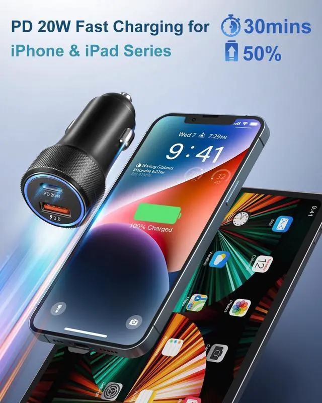 Alt view image 2 of 7 - USB C Car Charger, OKRAY 3-Pack 36W Fast Charging Dual USB Fast Car Charger PD3.0&QC3.0 Type C+Type A 12v Cigarette Lighter Adapter for iPhone 16e 16 15 14 13 12 Pro Max, Samsung Galaxy S25 A35 Note20