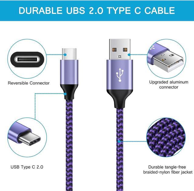Alt view image 5 of 7 - [6FT,2 Pack] Android Fast Charging Cable C Port Charger Cord USB A to Type C Cell Phone Long Wires for Samsung Galaxy S24/S22/S23 Ultra/S21/S20/A54/A14/A15/A55/A35,Google Pixel 8a/7/8pro/8/6,iPhone 15