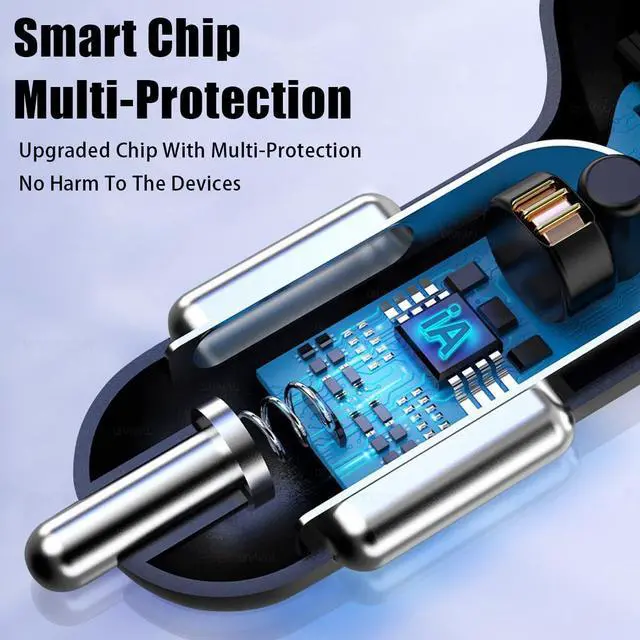 Alt view image 7 of 7 - 5 Port USB Car Charger 250W Super Fast Charging Cigarette Lighter Adapter with LED Voltage Monitor 4USB+Type C Multi Port Car Accessories Interior Compatible with Most Smart Phone (White)