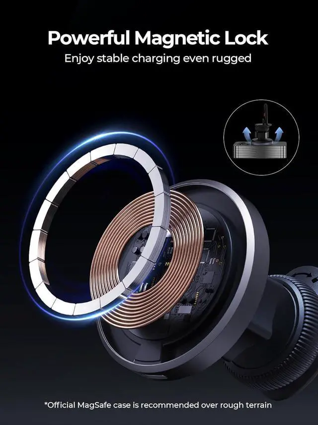 Alt view image 4 of 7 - Magnetic Wireless Car Mount Charger, Qi2 Certified 15W Ultra-Fast Compatible with Mag-Safe Car Charger, Air Vent Phone Holder Mount for iPhone 15/14/13/12 Series