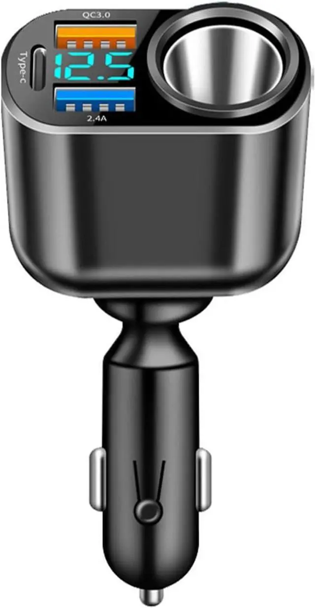 Alt view image 2 of 7 - 4 in 1 USB C Car Charger Multi USB Cigarette Lighter Adapter Socket Splitter with 4 Ports USB Type C PD Fast Car Charger SD Adapter for All Device Charging iOS & Android Cell Phones