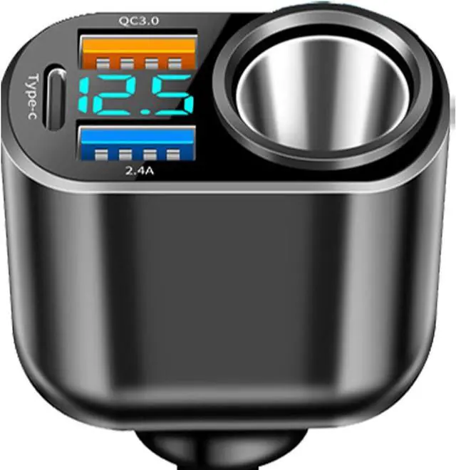 Alt view image 4 of 7 - 4 in 1 USB C Car Charger Multi USB Cigarette Lighter Adapter Socket Splitter with 4 Ports USB Type C PD Fast Car Charger SD Adapter for All Device Charging iOS & Android Cell Phones