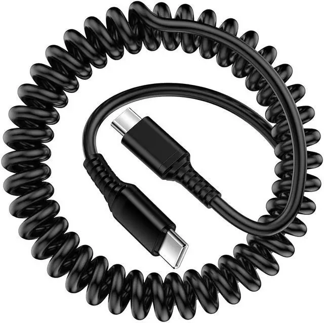 Main image of USB C to USB C Cable 3ft Coiled USB C Charger Cable for Car Type C Fast Charging Cable for iPhone 15/15 Pro/15 Pro Max/15 Plus  Galaxy S24 Ultra S23 FE S22 S21 S20 A15 A14 A54 Pixel 8 Pro 7a