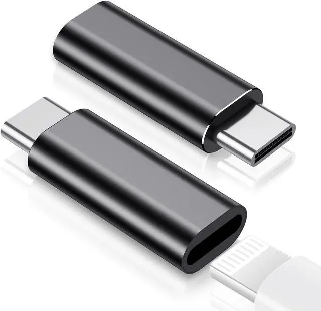 Main image of 2 Pack Lightning to USB C Adapter for iPhone 15/15 Pro/15 Pro Max/15 Plus  for iPhone 15 Charger Adapter Not for Audio/OTG Not USB C Female to Lightning Male Adapter-Black