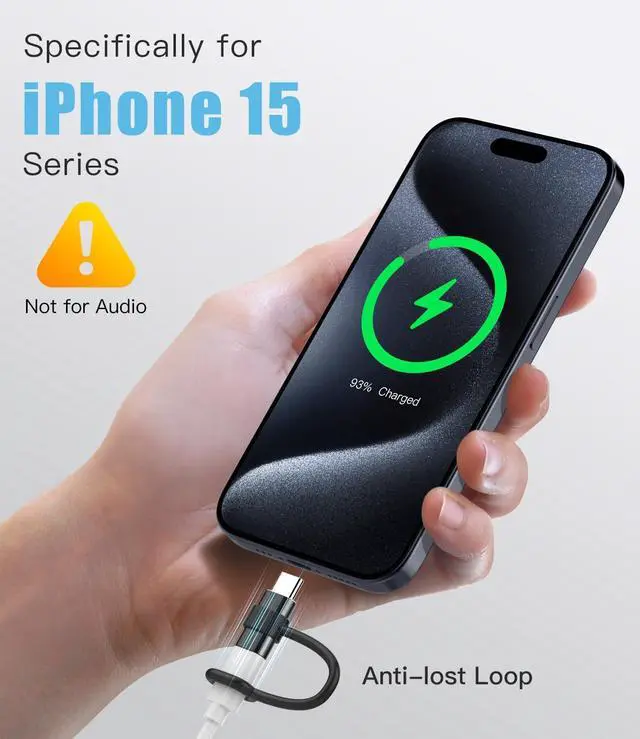 Alt view image 2 of 7 - for Lightning Female to USB C Male Adapter USB Type C Charger Connector for iPhone 15 Series Support 27W PD Fast Charger Data Transfer for  i-pad NOT for Audio/OTG with Anti-Lost Loop