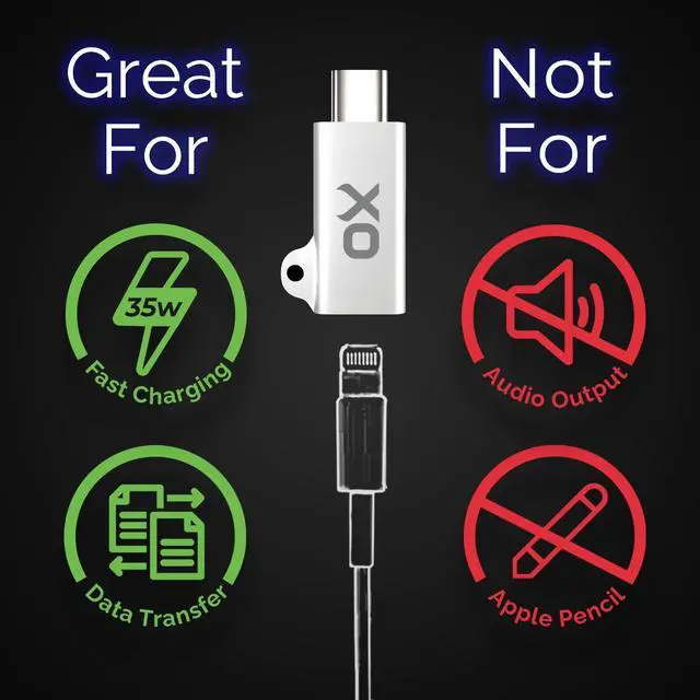 Alt view image 4 of 7 - Lightning to USB C Adapter - Ultra-Fast Charging  USB C Adapter.  MFi Certified for iPhone 15 with USBC. USB-C to Lightning Adapter (35W Adapter 2-Pack)