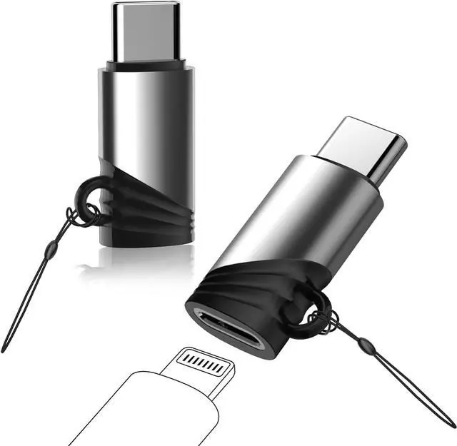 Main image of 2-Pack Lightning Female to USB C Male Adapter Fast Charge Lightning Female to USB Type-C Male Adapter - Sturdy Compact Universal Compatibility for iPhone 15/15 Pro/15 Pro Max/15 Plus
