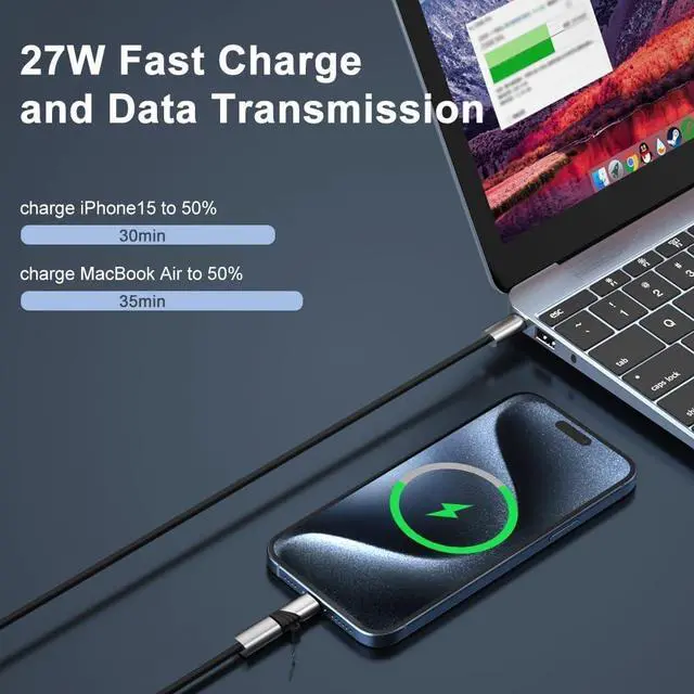 Alt view image 3 of 6 - 2-Pack Lightning Female to USB C Male Adapter Fast Charge Lightning Female to USB Type-C Male Adapter - Sturdy Compact Universal Compatibility for iPhone 15/15 Pro/15 Pro Max/15 Plus