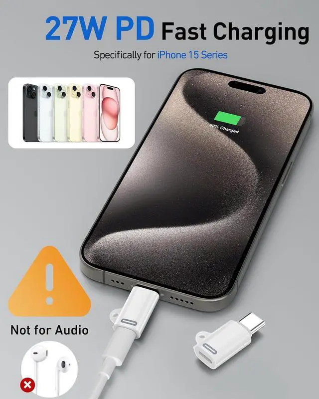 Alt view image 3 of 7 - 4 Pack Lightning to USB-C Adapter for iPhone 15/15 Pro Max 27W Fast Charging for iPhone 15/Plus/Pro/Pro Max and More Type C Devices Support Data Transmission Not Designed for Audio/OTG