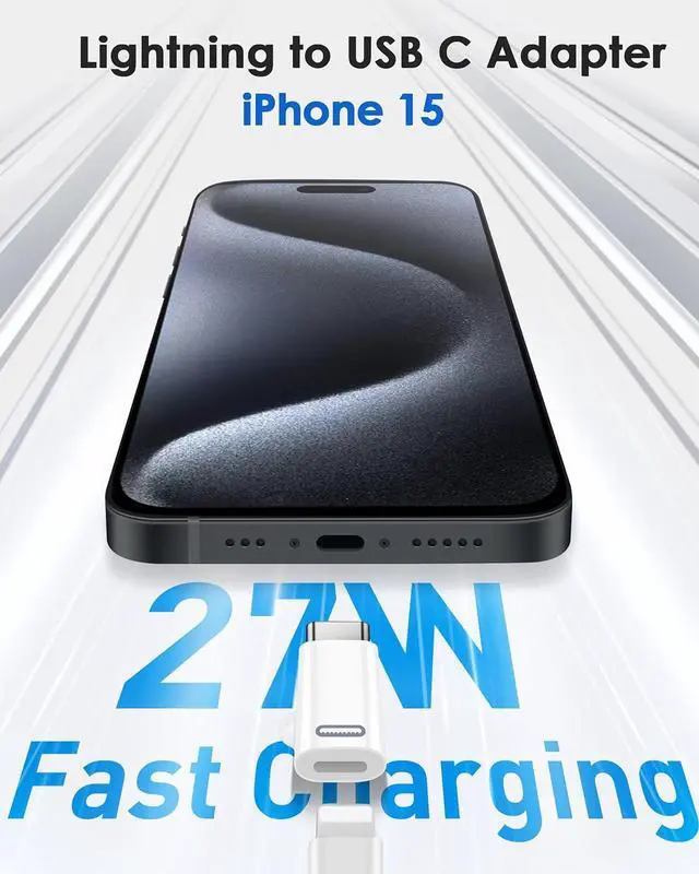 Alt view image 2 of 7 - 4 Pack Lightning to USB-C Adapter for iPhone 15/15 Pro Max 27W Fast Charging for iPhone 15/Plus/Pro/Pro Max and More Type C Devices Support Data Transmission Not Designed for Audio/OTG