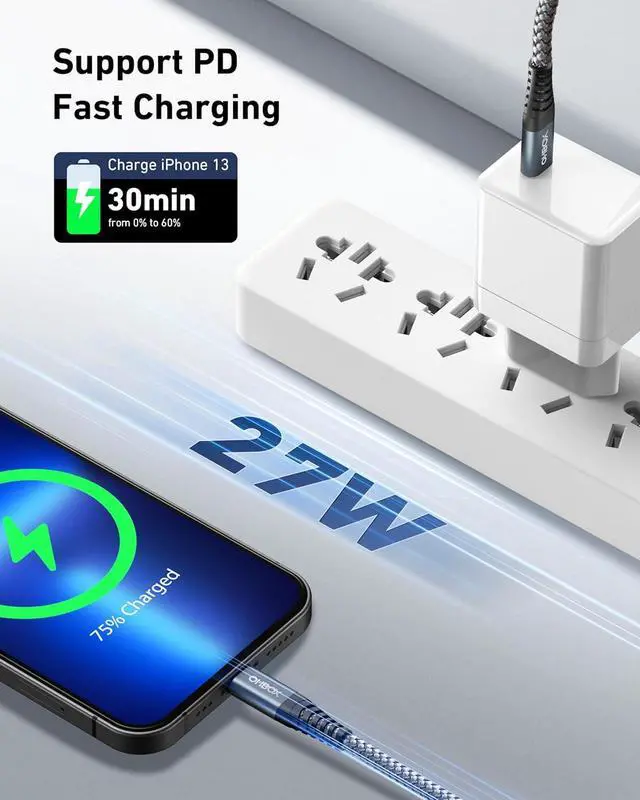 Alt view image 3 of 7 - USB C to Lightning Cable 6FT 2Pack MFi Certified USBC iPhone Charger Cord Heavy Duty Type C iPhone Cable Compatible with iPhone 14 13 12 11 Pro Max Mini 8 Plus SE iPad and More