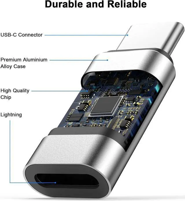 Alt view image 4 of 7 - [MFi Certified] Lightning to USB C Adapter 2 Pack Lightning Female to USB C Male Adapter Connector for iPhone 15/15 Plus/15 Pro/15 Pro Max/iPad Pro/Air/Mini Support Fast Charging & Data Sync