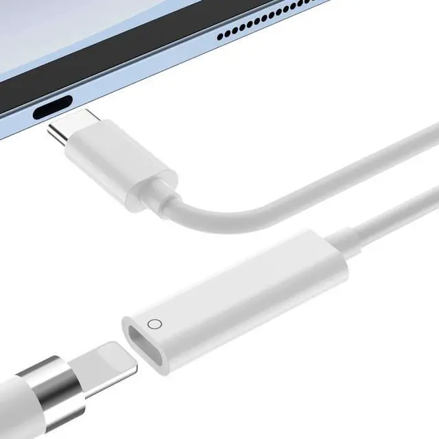 Main image of Pencil Charger Adapter for  Pencil 1st Generation Pairing for iPad 10th USB C to Pencil Adapter Specific for iPencil 1st USB-C to Lightning Pencil Charging Connector Dongle Cable for iPad (A16)