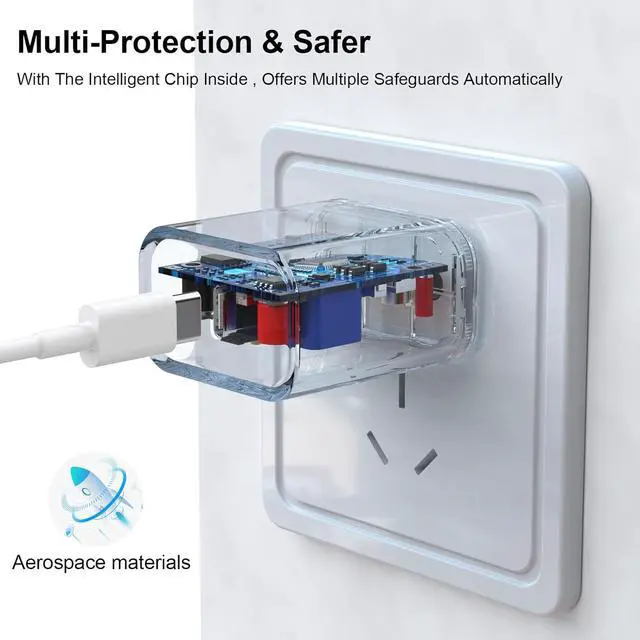 Alt view image 3 of 7 - 3Pack iPhone Charger [MFi Certified], iGENJUN 20W PD USB C Wall Charger Block with 6FT Type C to Lightning Cable Fast Charging Adapter Compatible with iPhone 14/14 Pro Max/13/XS/XR/X-White