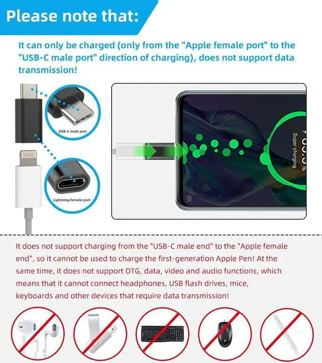 Alt view image 2 of 7 - USB C Male to Lightning Female 3pack Charging Cable Adapter  iPhone15 Pro Max Plus Ipad Pro Air Mini Type Charger Connector Compatible for Galaxy Note S9 S10 S20 S21 S22 S23 Ultra Z Flip LG Cord