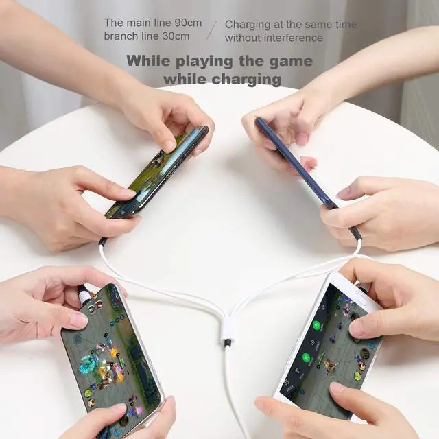 Alt view image 6 of 7 - 6 in 1 USB A to USB C Multi 4 in 1 Dual Phone Type C Micro Port Charger Cord 3A Fast Charging Cable Compatible with Most Mobile Phones and Electronic Devices Tablets