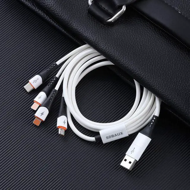 Alt view image 7 of 7 - 6 in 1 USB A to USB C Multi 4 in 1 Dual Phone Type C Micro Port Charger Cord 3A Fast Charging Cable Compatible with Most Mobile Phones and Electronic Devices Tablets