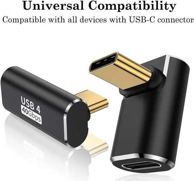 Alt view image 7 of 7 - USB C 90 Degree Adapter (Two Styles) USB Type C Right Angle Extender Connector for Steam Deck Meta Quest MacBook Smart Tablet & Phone and More - Black
