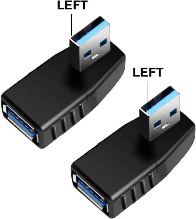 Alt view image 6 of 7 - USB 3.0 Adapter 90 Degree Male to Female Coupler Connector Plug Left Right Up Down Angle (USB 3.0 Adapter Left 2PCS)