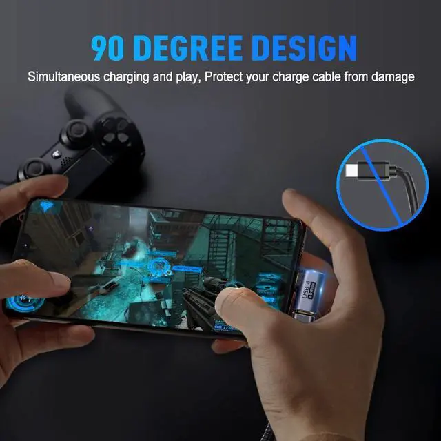Alt view image 2 of 7 - V USB C 90 Degree Adapter (2 Pack) 40Gbps Data Transfer USB Type C Male to Female Right Angle Extender for Steam Deck Switch Thunderbolt4 Laptop Mobile Phone Tablet