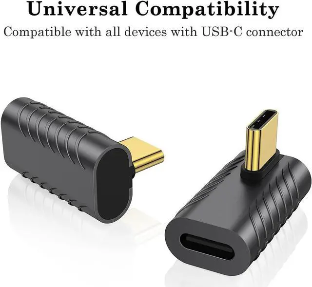 Alt view image 6 of 7 - 240W USB C 90 Degree Adapter (2 Pack) 40Gbps USB C Right Angle Connector Extender for MacBook iMac iPad Pro Tablet Phones and Other Type C Devices
