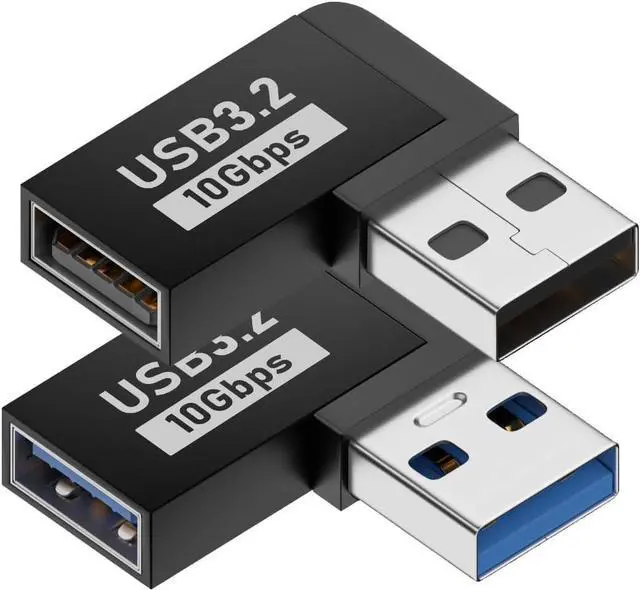 Main image of 2 Pack USB 3.0 Adapter 90 Degree Male to Female Combo Vertical Up and Down Angle Coupler ConnectorUSB 3.0 Male to Female 90 Degree Right Angle Extension Adapter